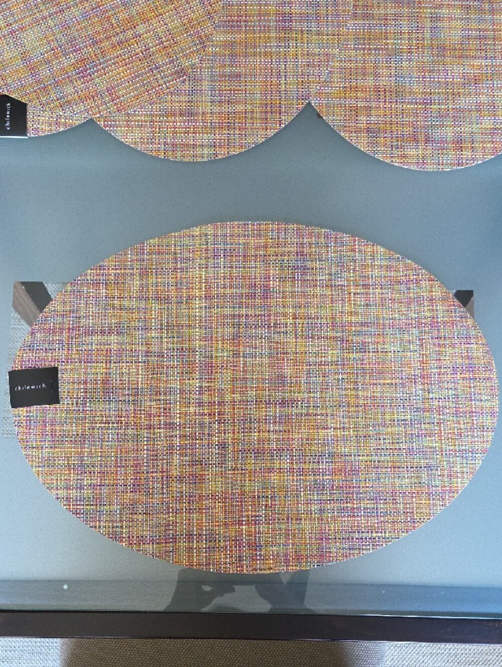 Chilewich Vinyl Placemats - 6 Confetti Oval - Picture 4 of 9